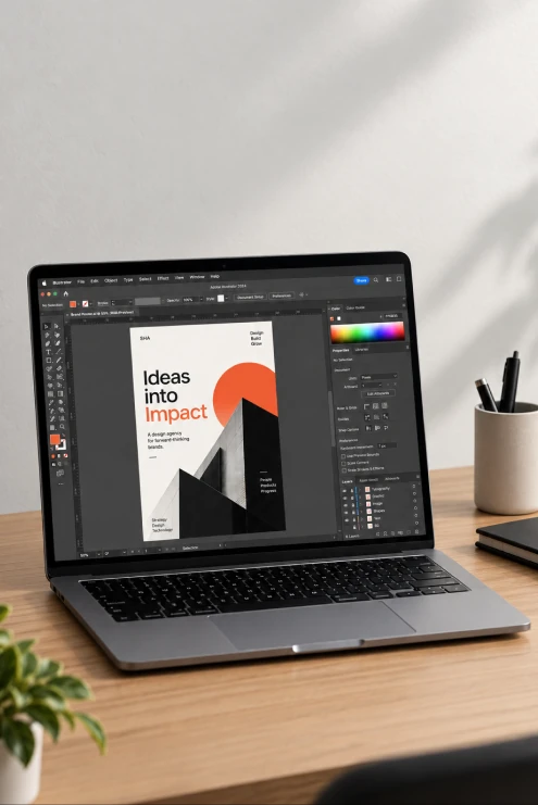 Adobe Photoshop editing workspace and graphic manipulation tools for UI/UX product design